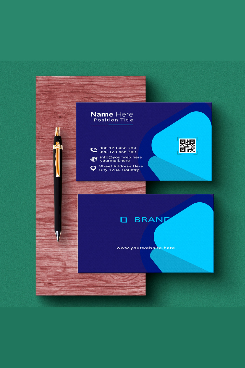 creative and simple modern business card design pinterest preview image.