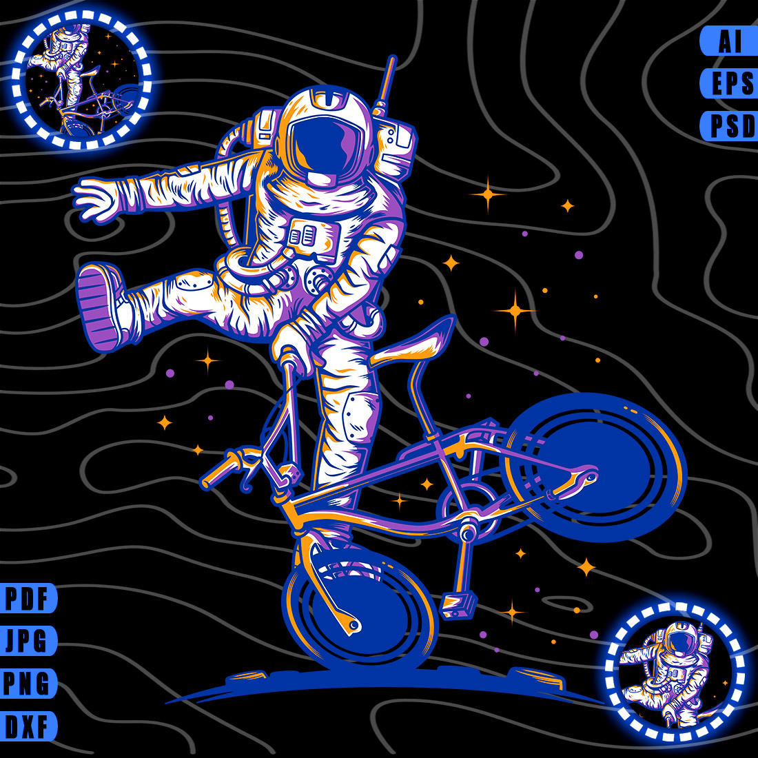 Astronaut Cycling Design cover image.