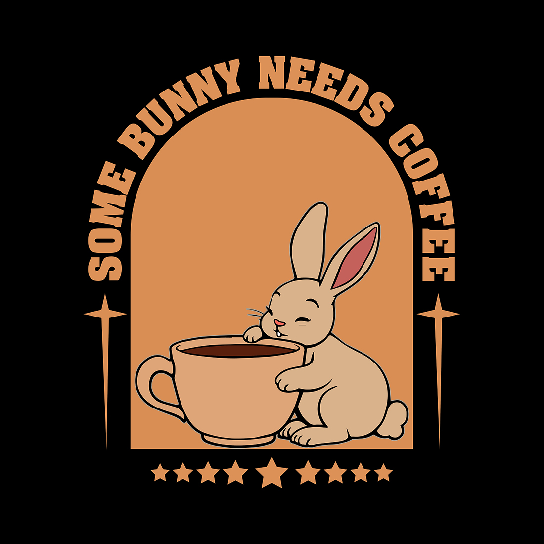 Some Bunny Needs Coffee - Cute Rabbit with Coffee Cup Graphic Design cover image.