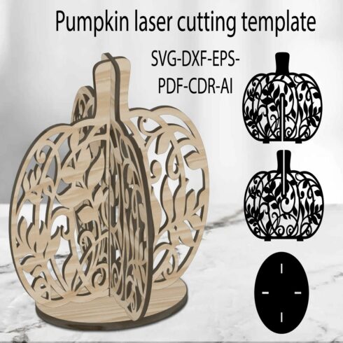 3d Pumpkin SVG laser cutting template, Thanksgiving Day cover image.