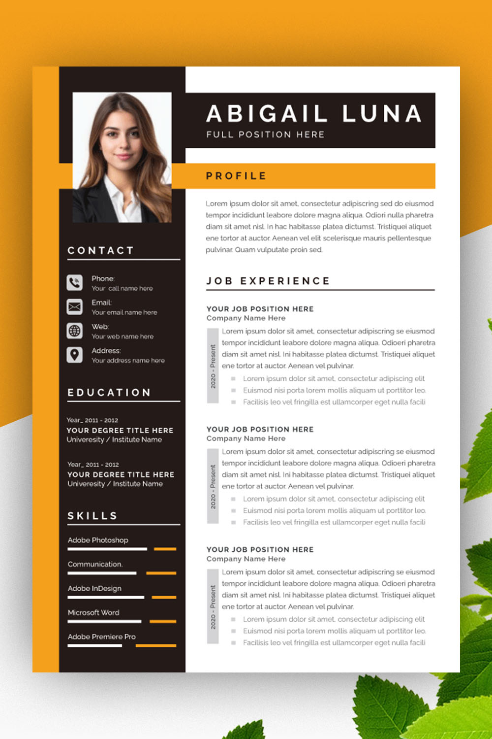 Resume And Cover Letter Layout pinterest preview image.