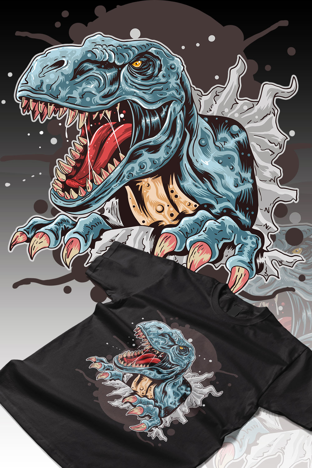 Angry Dinosaur Design pinterest preview image.