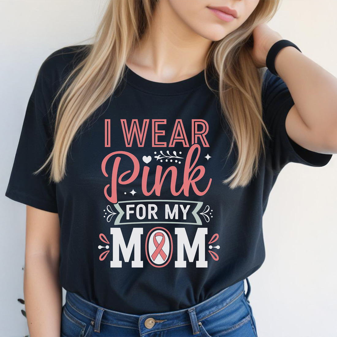 8 black female tshirt front mockup 655