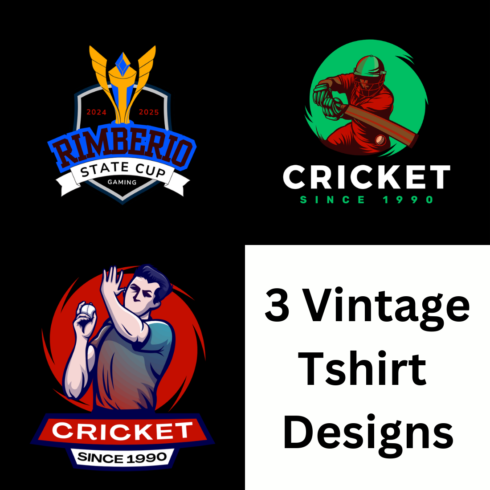 3 Vintage T Shirt Designs cover image.