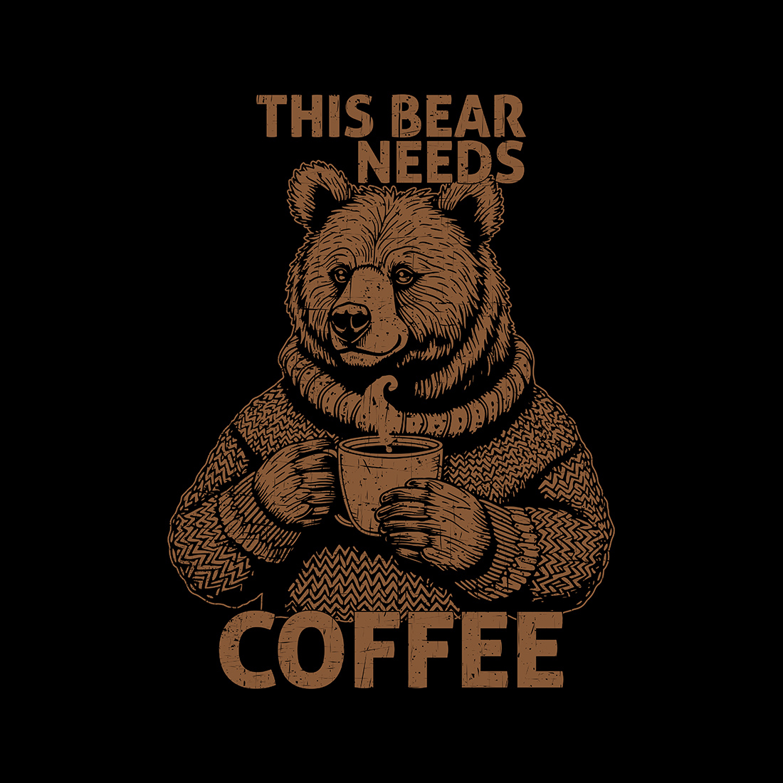 This Bear Needs Coffee Funny Graphic Design cover image.