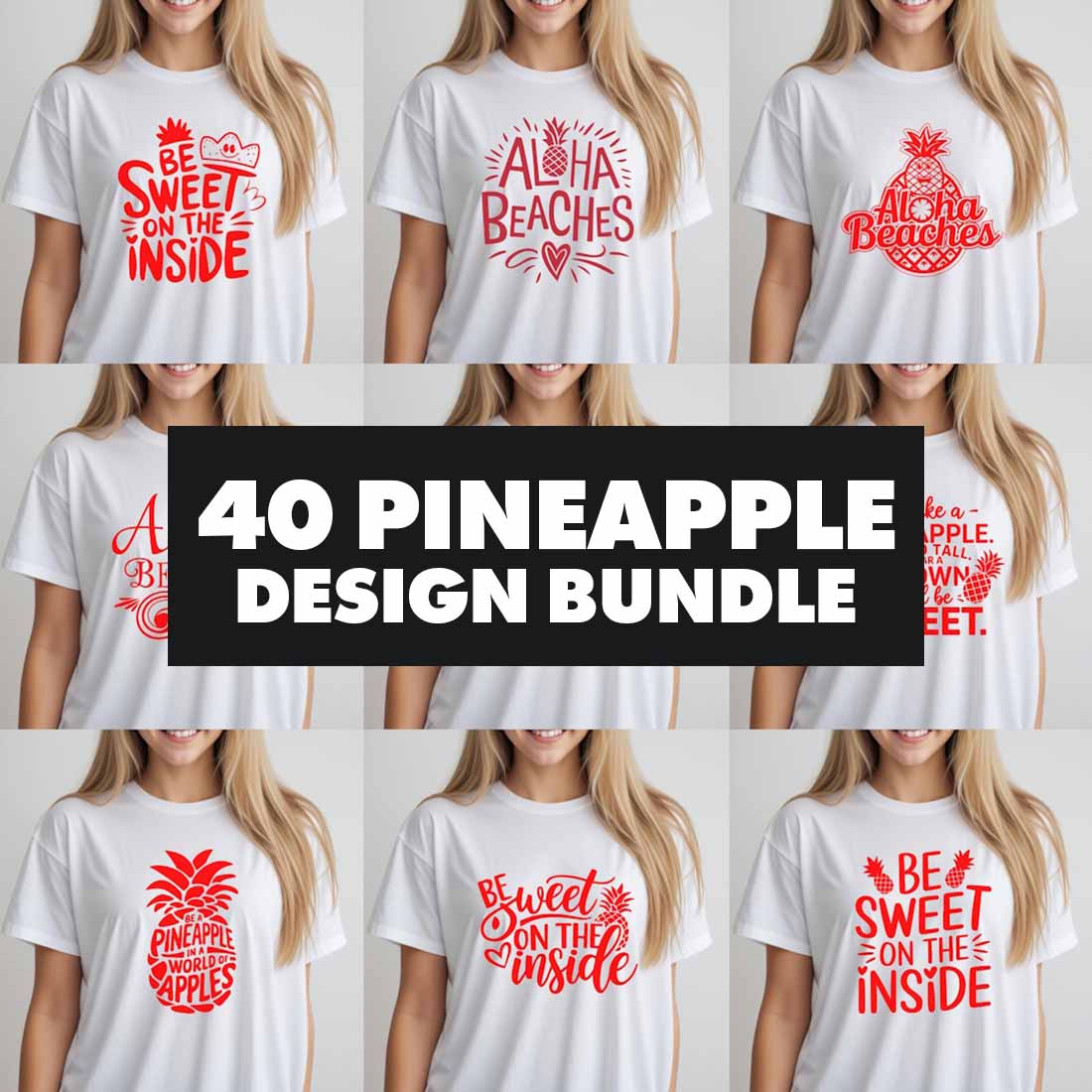 40 Pineapple Design Bundle For Pineapple Lovers cover image.