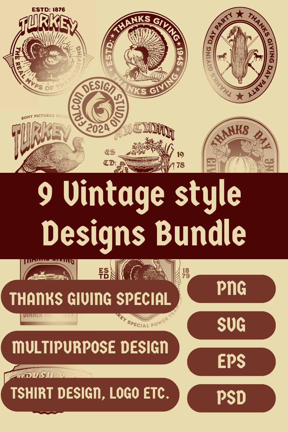 Vintage style thanks giving special multipurpose designs pinterest preview image.