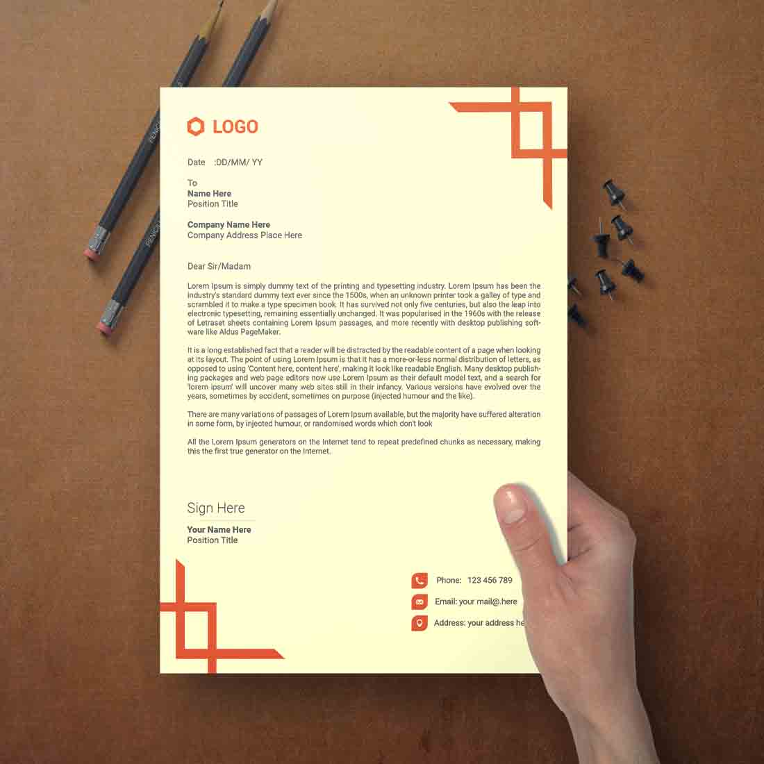 This is a letterhead design This template download contains one color letterhead design preview image.