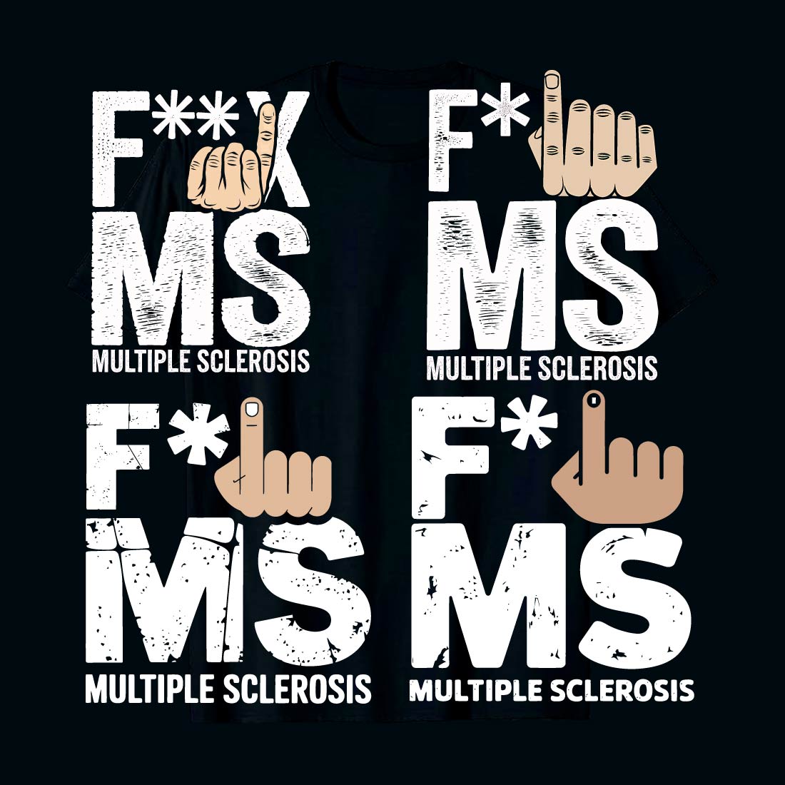 Bold Anti-MS Statement T-Shirt Design cover image.