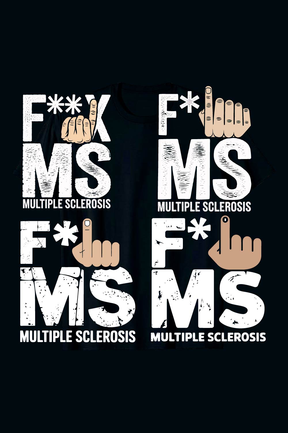 Bold Anti-MS Statement T-Shirt Design pinterest preview image.