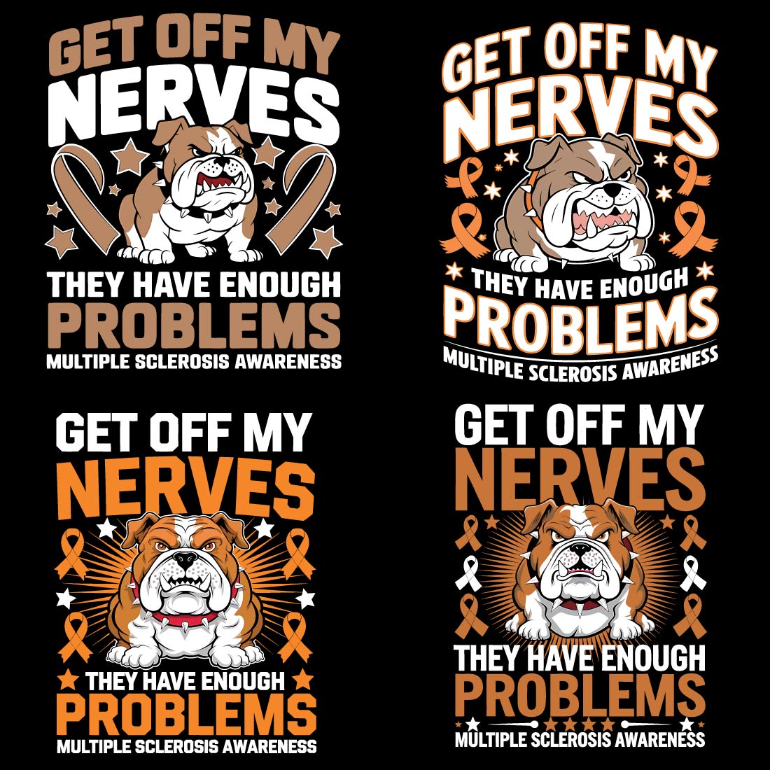 Awareness vector Bulldog t shirt cover image.