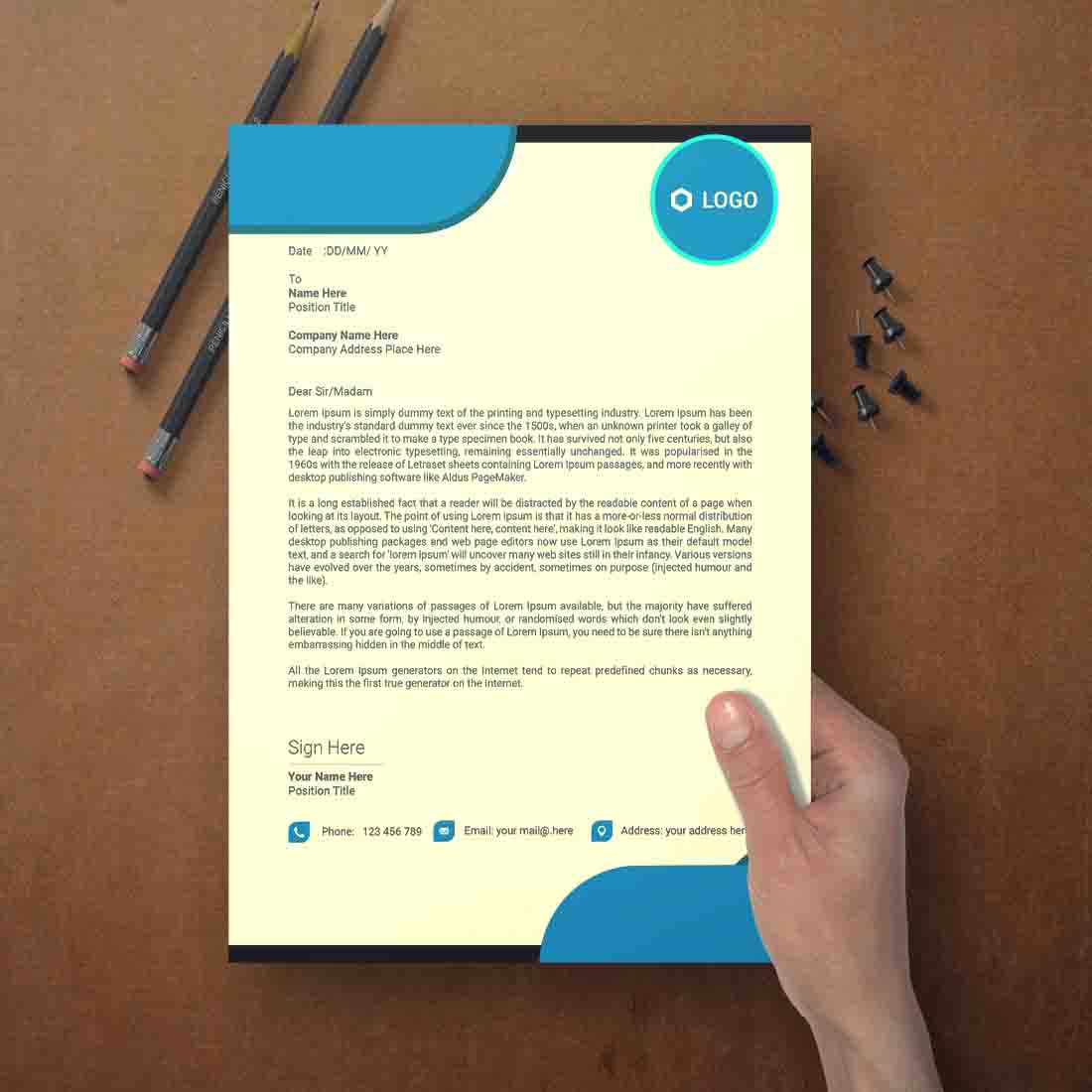 This is a letterhead design This template download contains one color letterhead design, preview image.