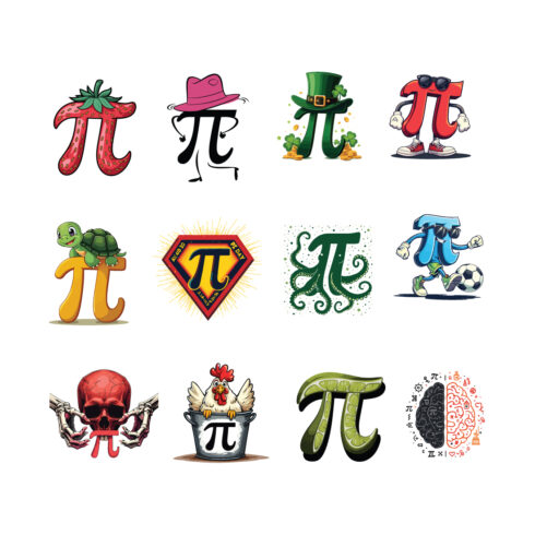 Master Bundle: 12 Unique Mathematics Pi T-Shirt Designs cover image.