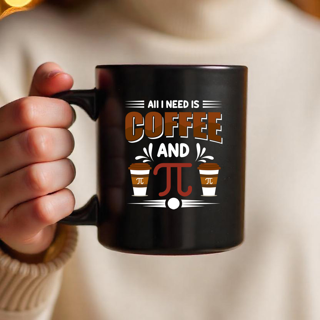 all i need coffee and pi black mug 681