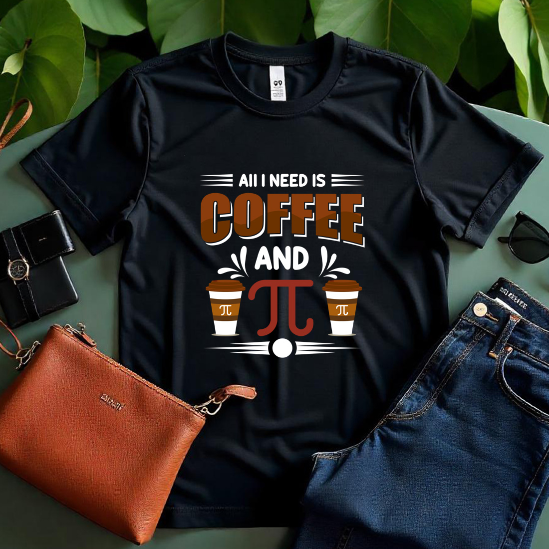 all i need coffee and pi black t shirt 327