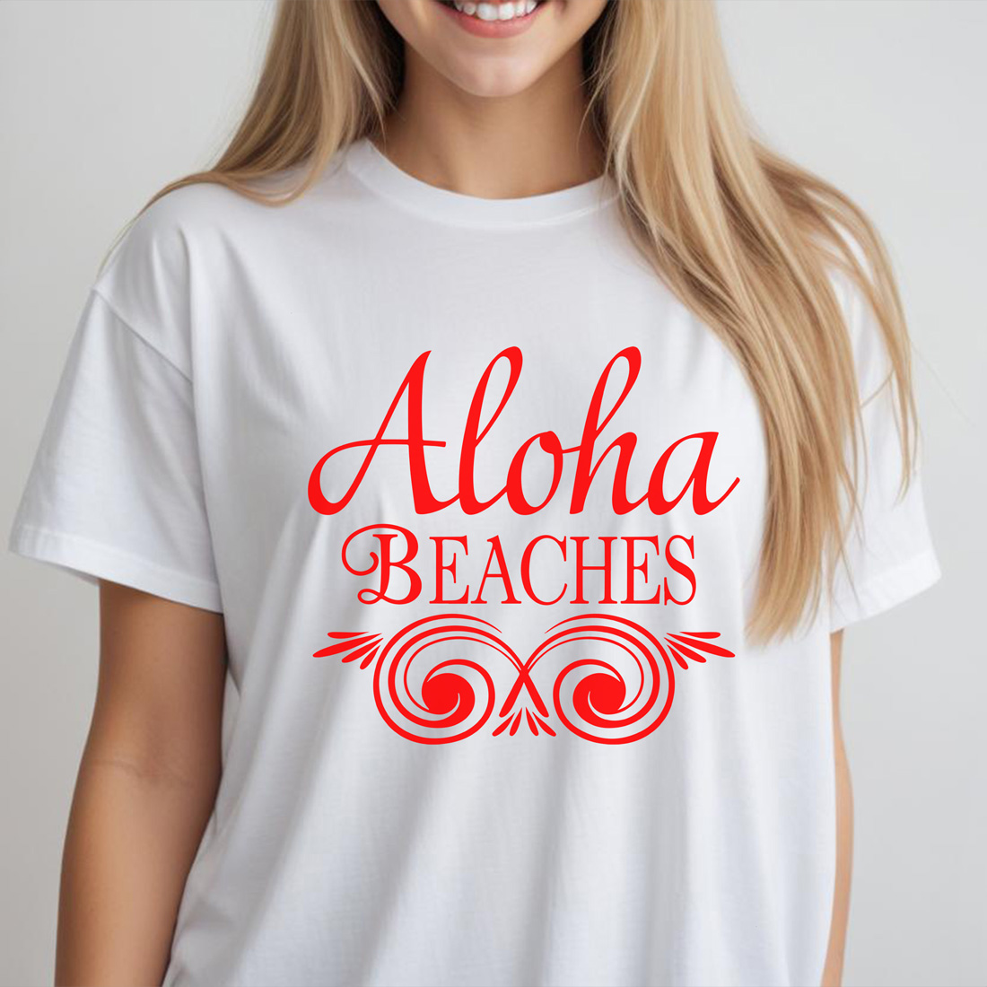 aloha beaches 3 female tshirt front mockup 958