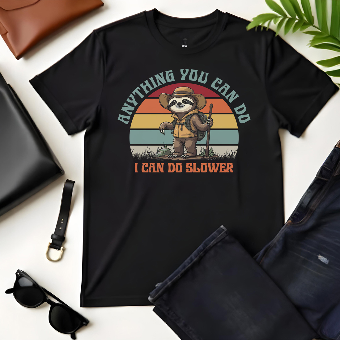 anything you can do black flat tshirt mockup 878