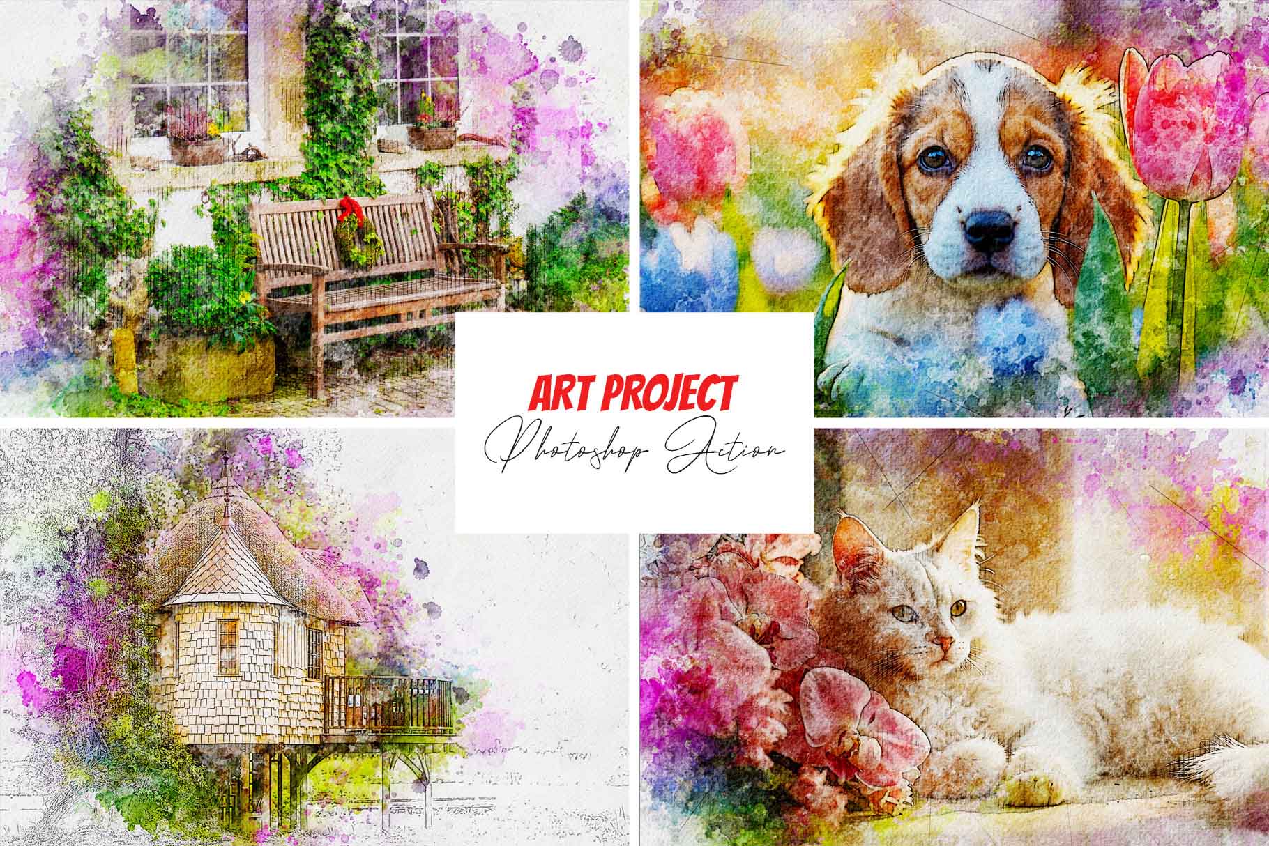 art project photoshop action cover 333