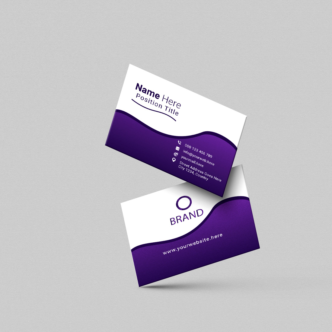 creative and simple modern business card design preview image.