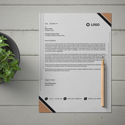 This is a letterhead design This template download contains one color letterhead design cover image.