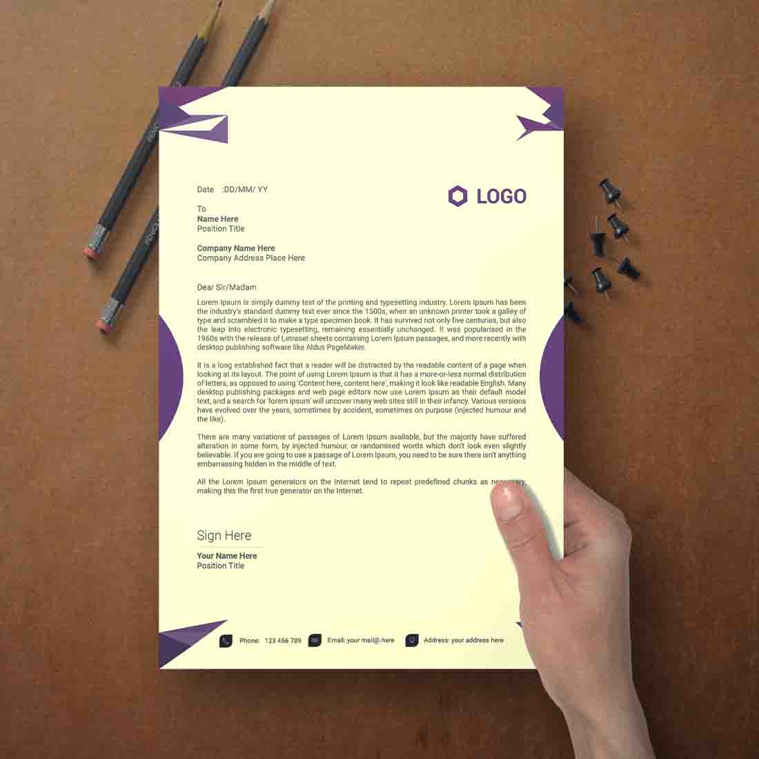 This is a letterhead design This template download contains one color letterhead design cover image.