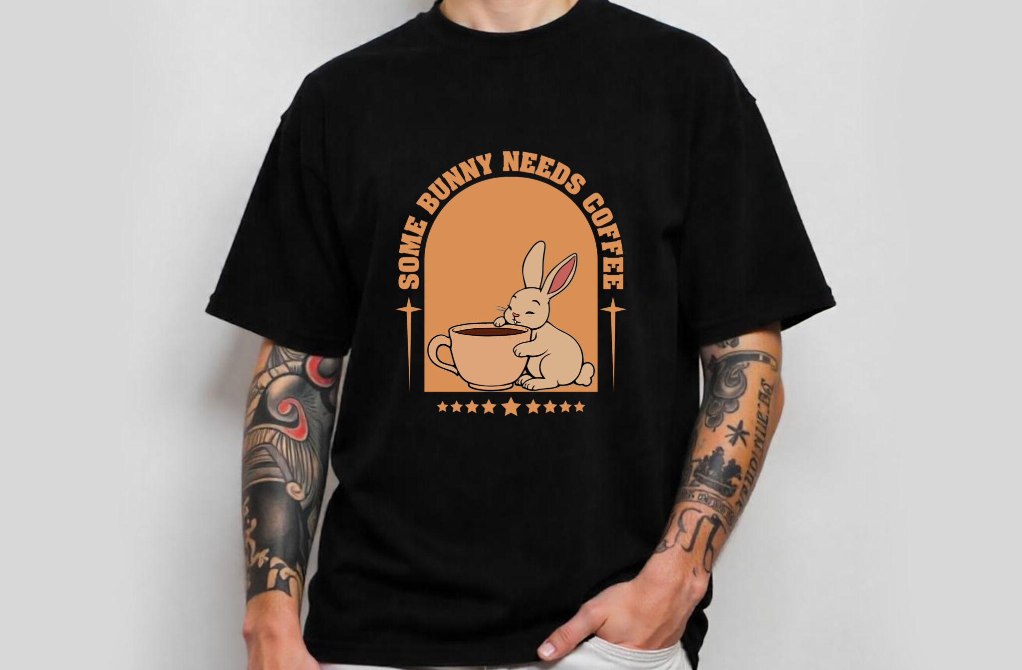 Some Bunny Needs Coffee Gold Foil Graphic Tee