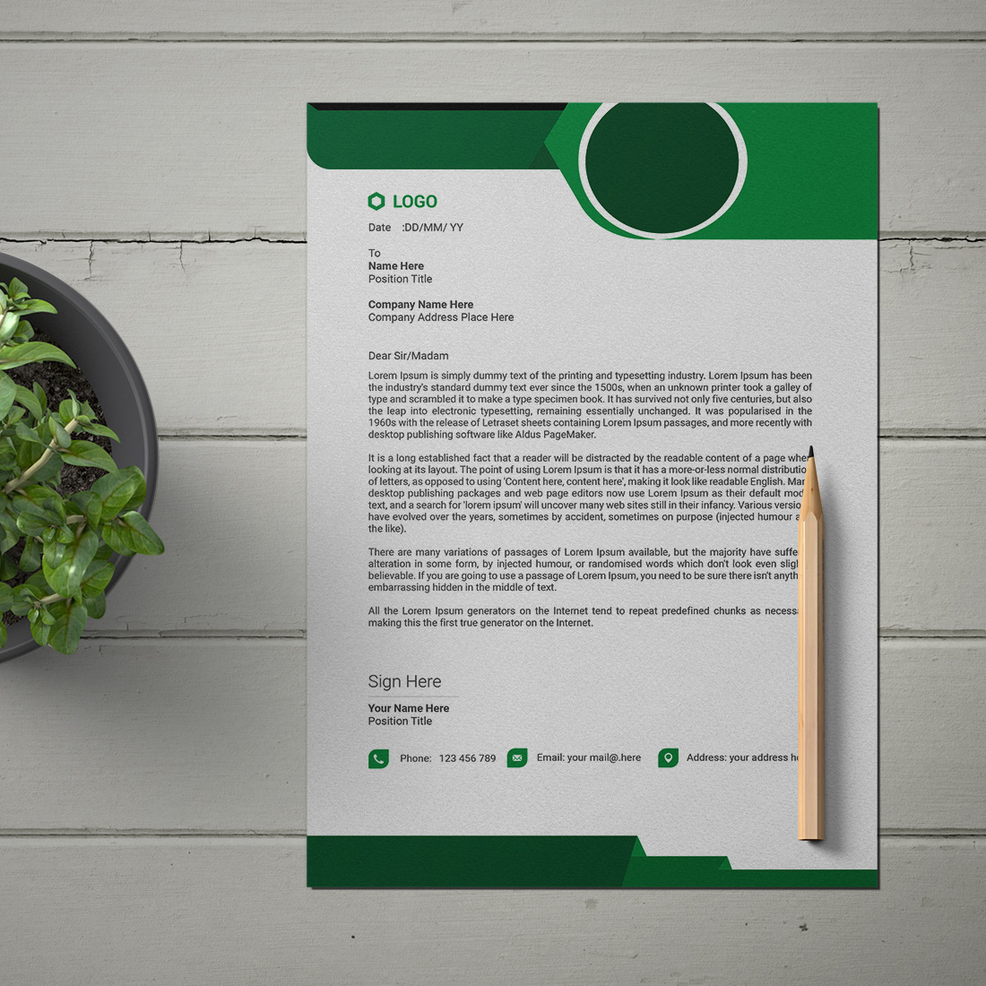 This is a letterhead design This template download contains one color letterhead design cover image.