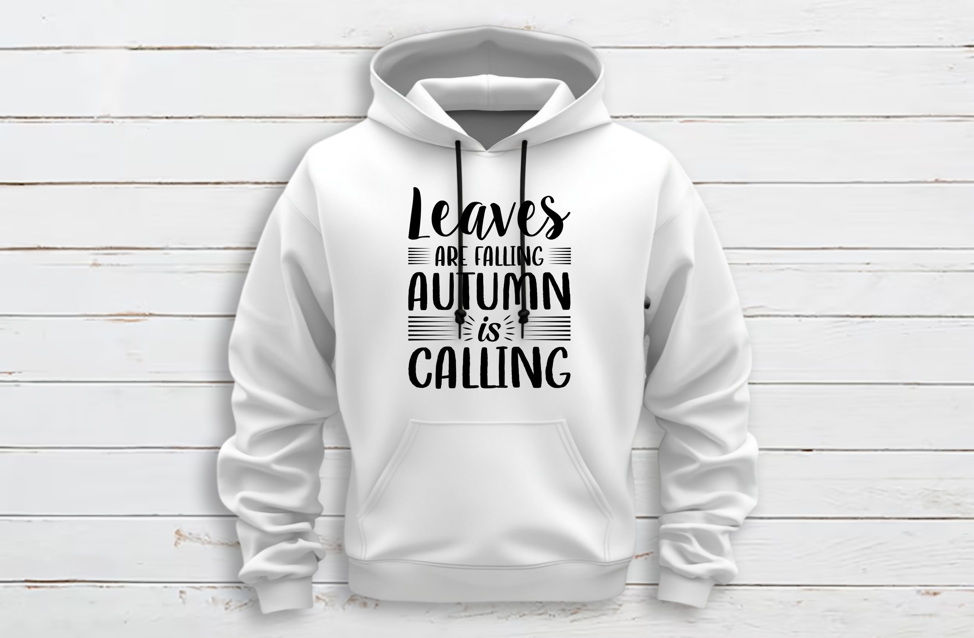 autumn is coming graphics design white hoodie mockup 545