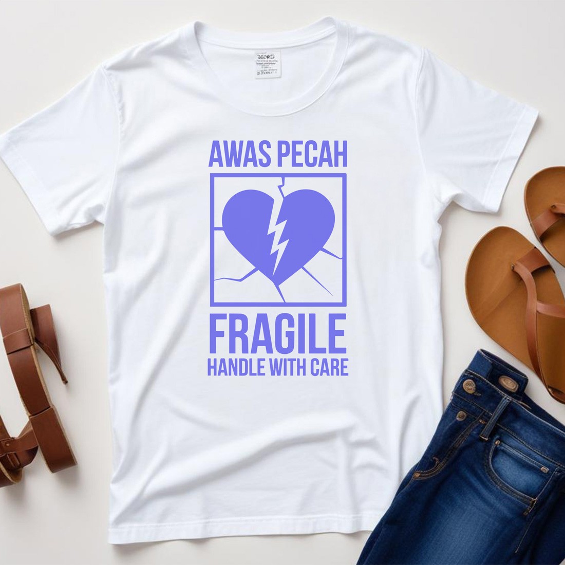 awas pecah fragile handle with care plane tshirt mockup 780