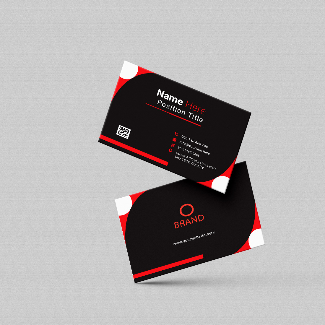 creative and simple modern business card design preview image.