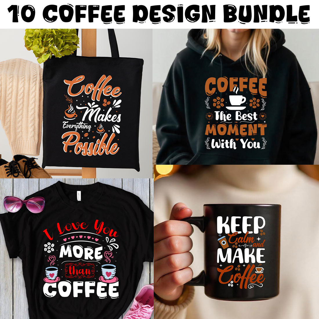 10 coffee design bundles for coffee lovers preview image.