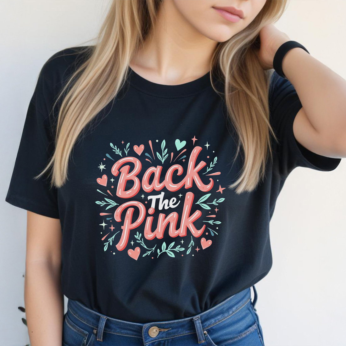 b2 12 black female tshirt front mockup 814