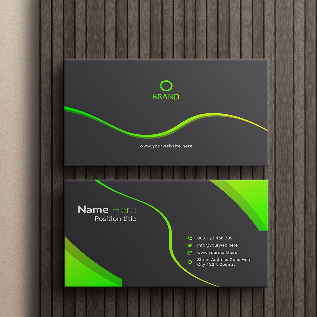 creative and simple modern business card design preview image.