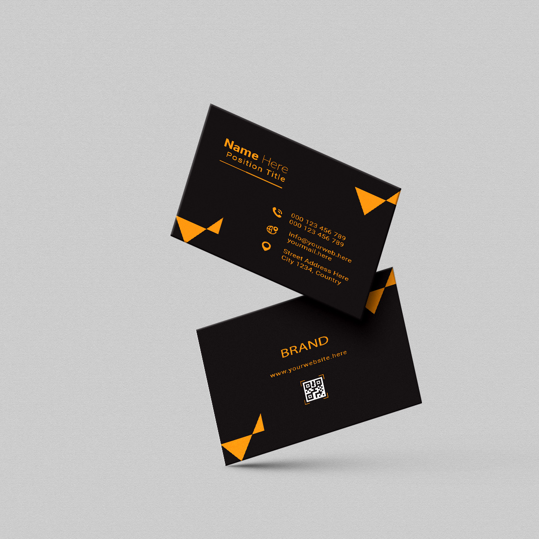 creative and simple modern business card design preview image.