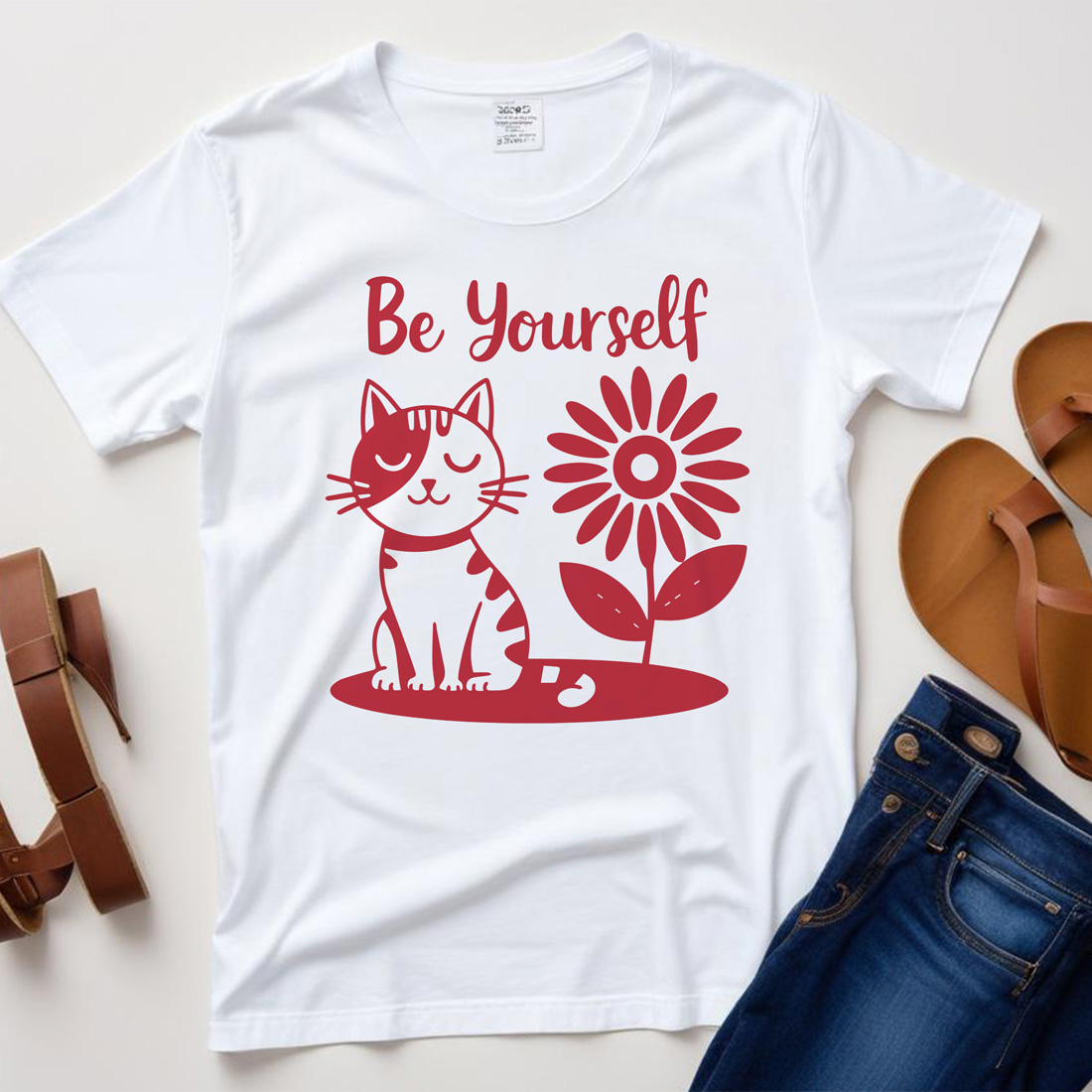 be yourself white plane tshirt mockup 826