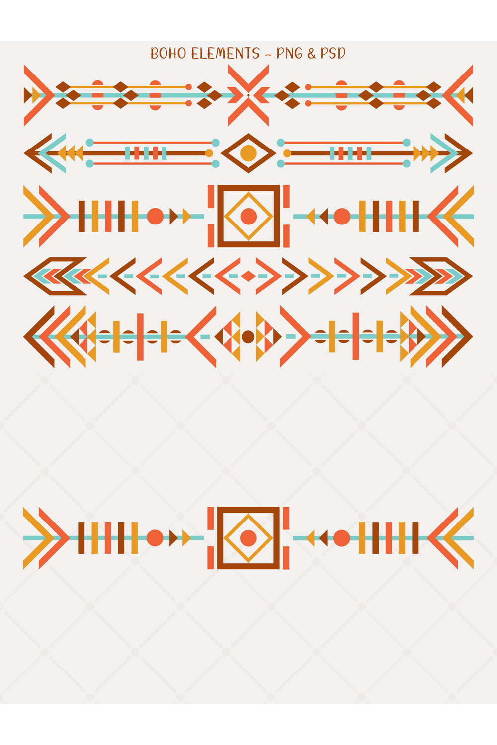 5 X Boho Graphic Elements pinterest preview image.