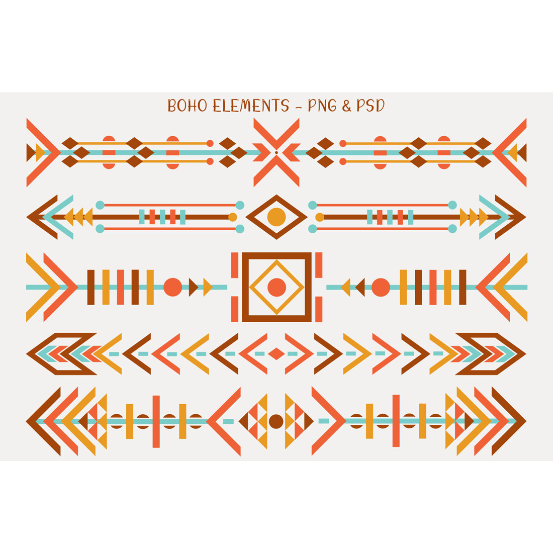 5 X Boho Graphic Elements cover image.