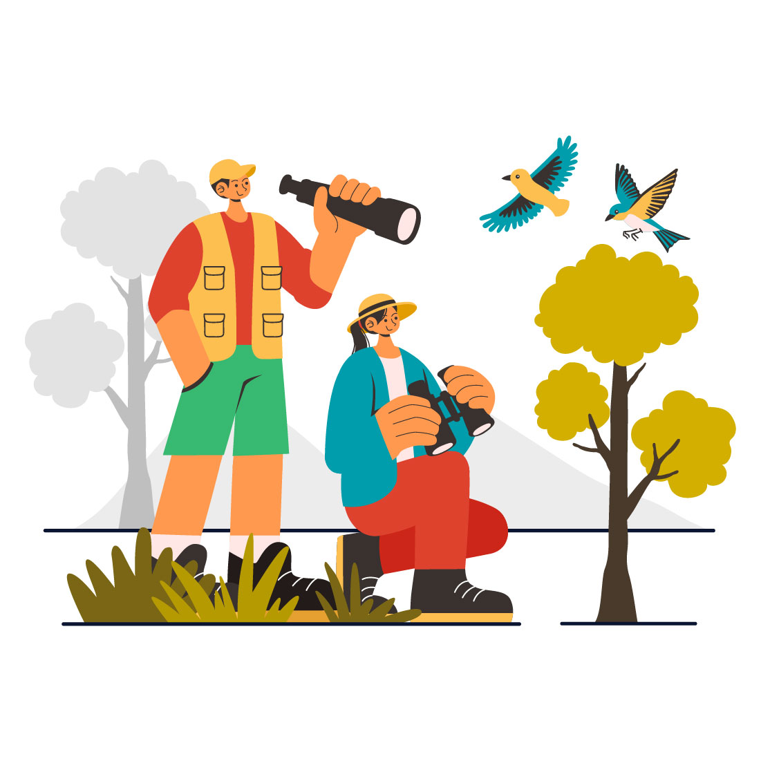 9 Bird Watching Activity Illustration preview image.