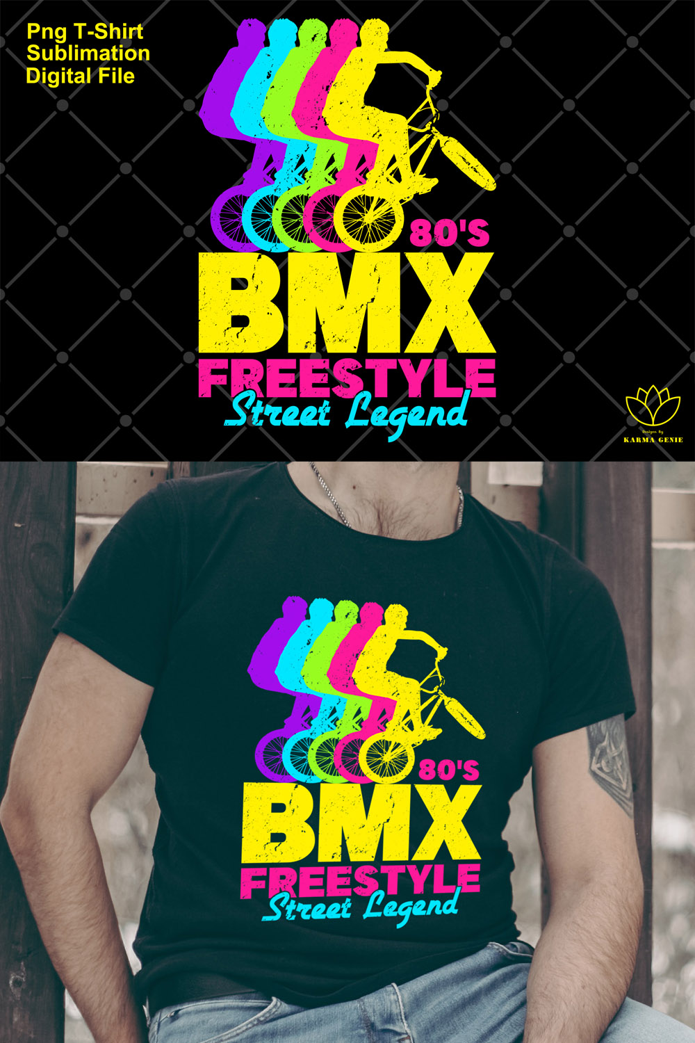 Retro 80's Bmx Png - Graphic Sublimation pinterest preview image.