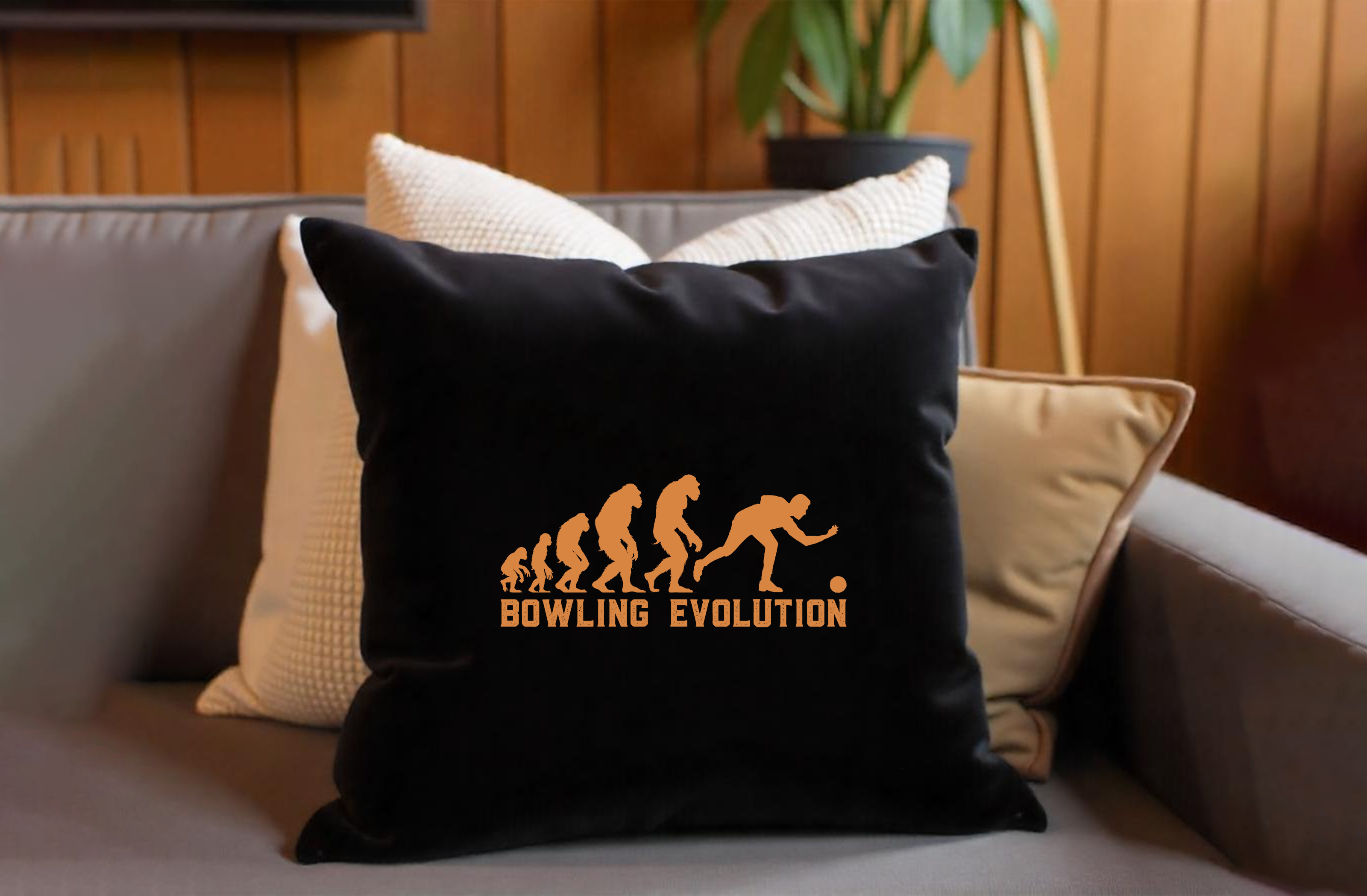 bowling evolution graphic design pillow 643