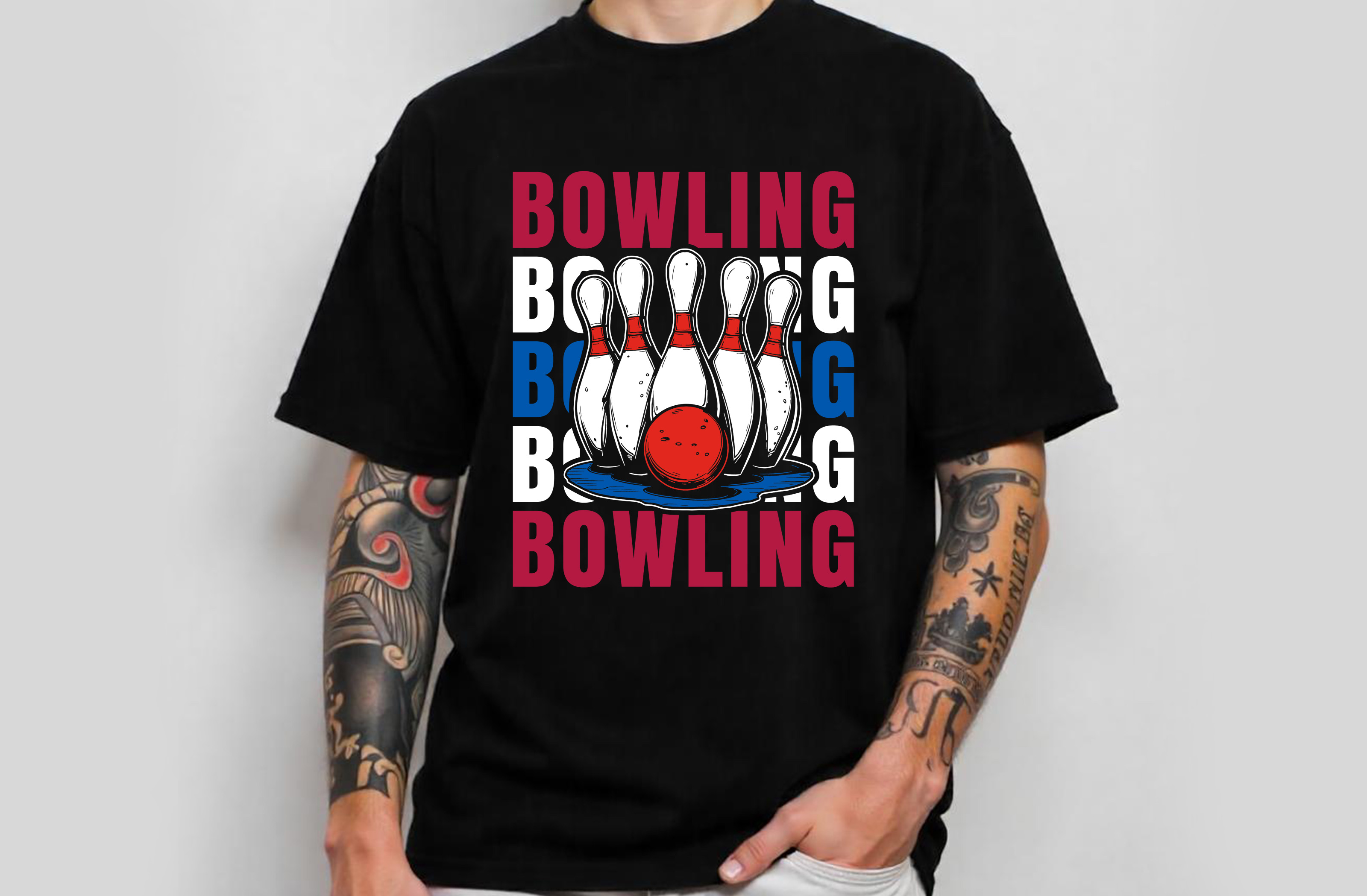 bowling graphic design male tshirt 111