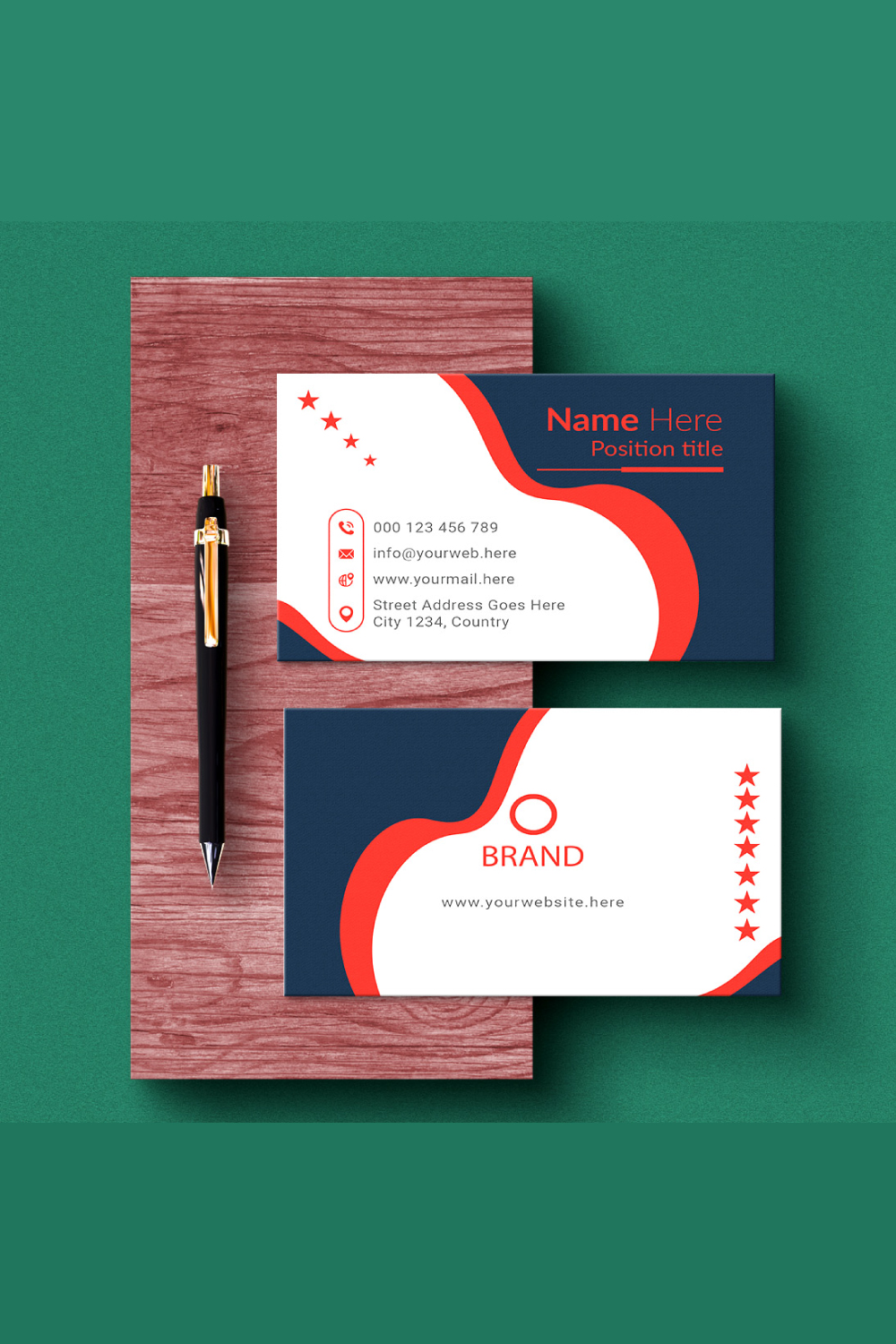 creative and simple modern business card design pinterest preview image.