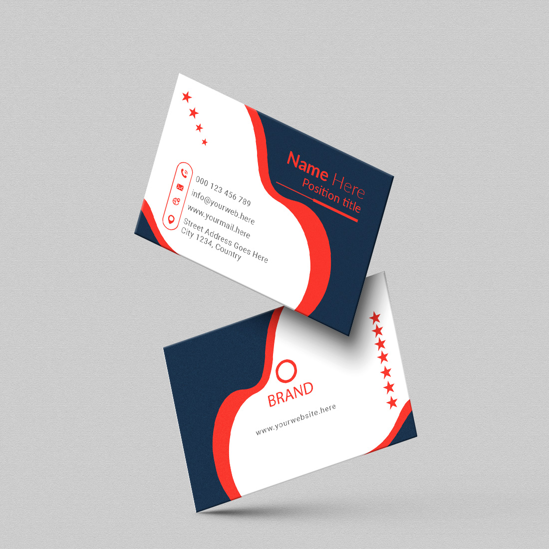 creative and simple modern business card design preview image.