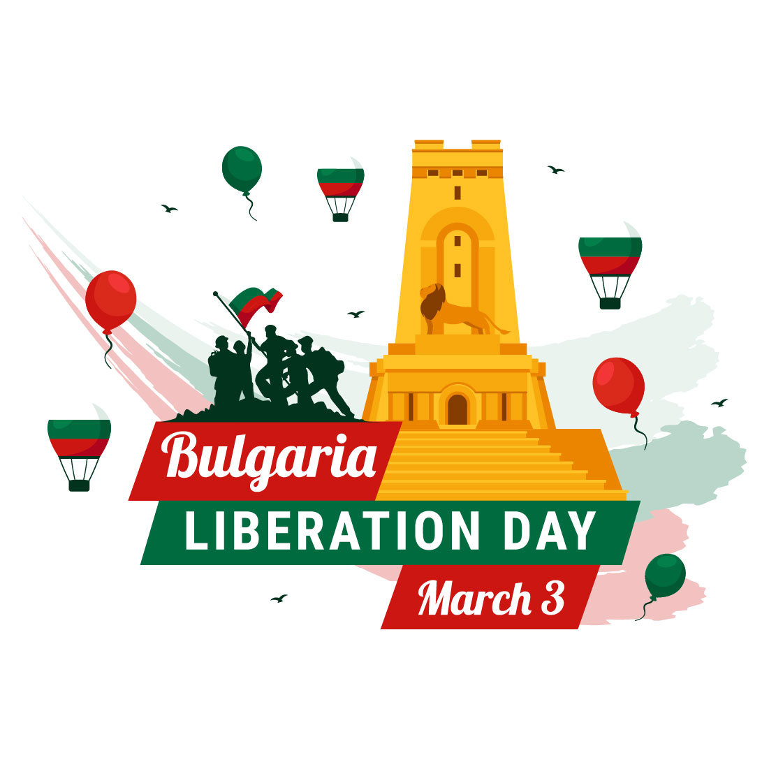 12 Bulgaria Liberation Day Illustration cover image.