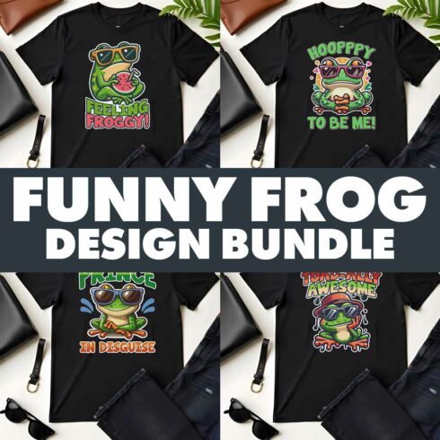 Funny Frog Graphic Design Bundle for Frog Lovers cover image.