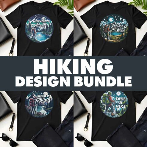 Adventure hiking Graphic Design Bundle for Hiking Lovers cover image.