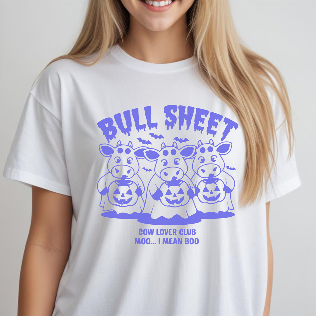 bull sheet cow lover club moo... i mean boo female tshirt front mockup 83