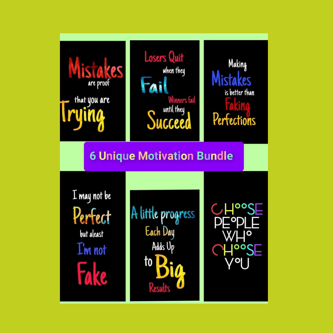 6 UNIQUE MOTIVATION T-SHIRTS BUNDLE cover image.