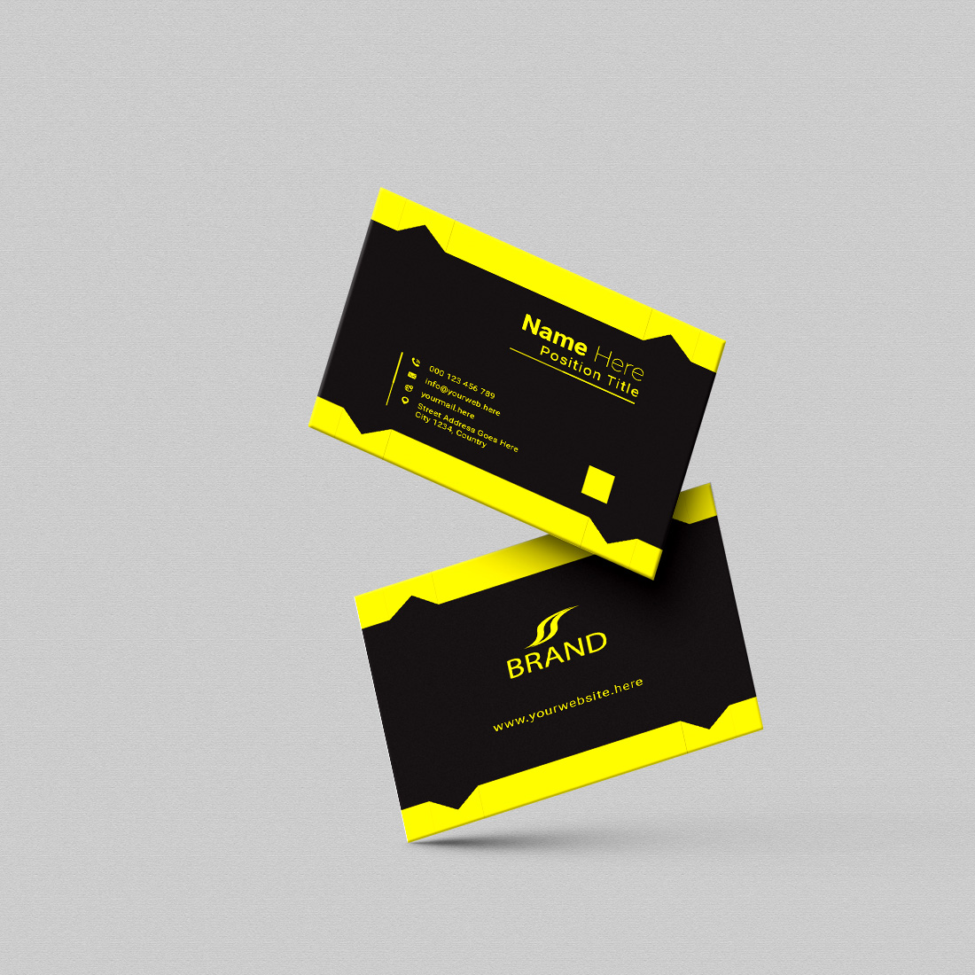 creative and simple modern business card design preview image.