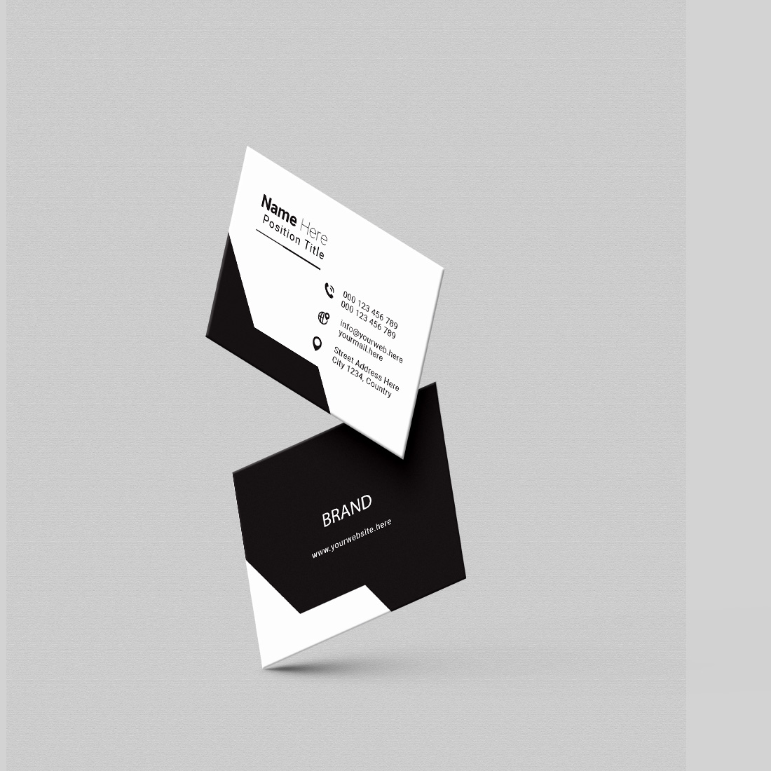 creative and simple modern business card design preview image.